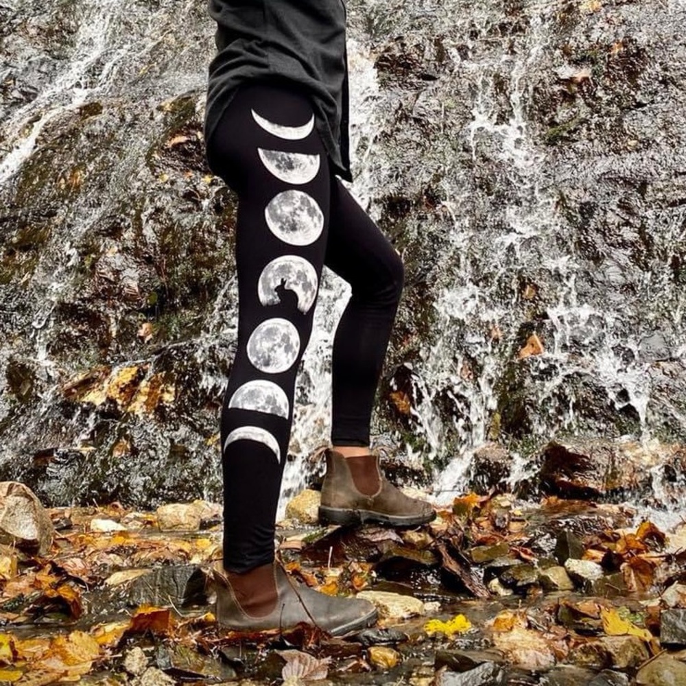 Handmade super cute bunny moon phase legging